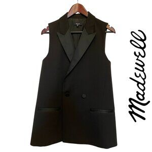 Madewell | Black sleeveless Blazer/Tuxedo Vest, Size M